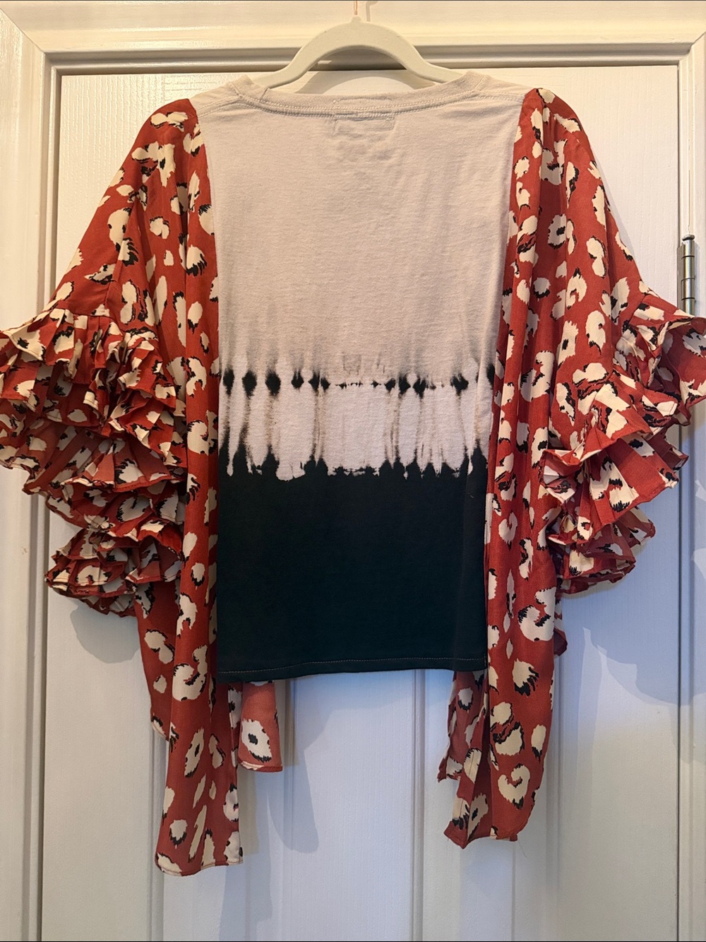 AC/DC custom upcycled women’s poncho top - one of a kind - Picture 4 of 4